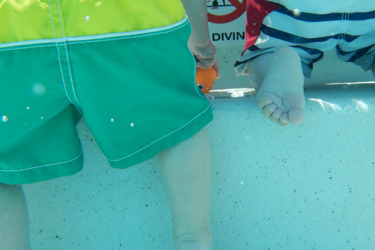 swimming with twins