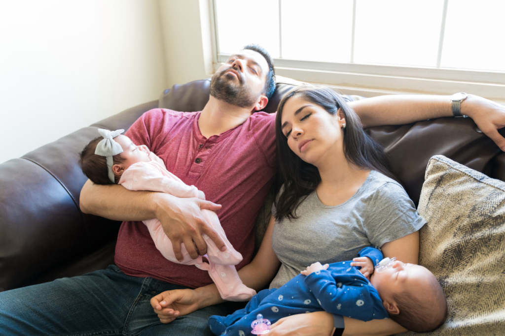 overwhelmed with newborn twins