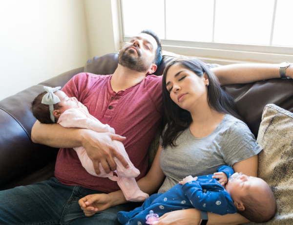 overwhelmed with newborn twins